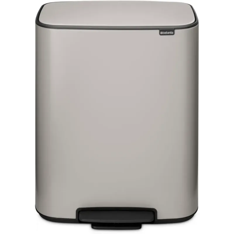 Bo - Pattumiera a Pedale 60 Litri,Soft Grey Prezzo Scontato