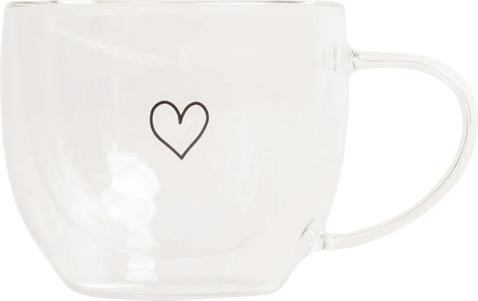 Offerta Limitata Tazza in Vetro Doppia Parete - Cuore, 250 ml