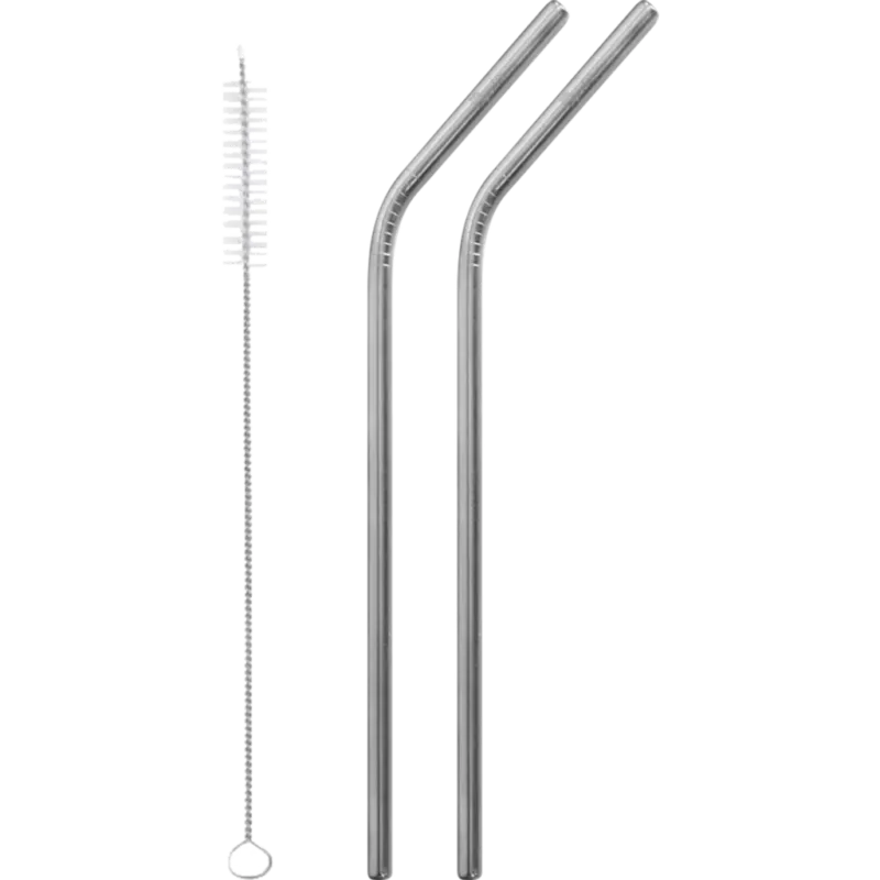 Offerta Limitata Cannuccia in Acciaio Inox - Curva,2 pezzi