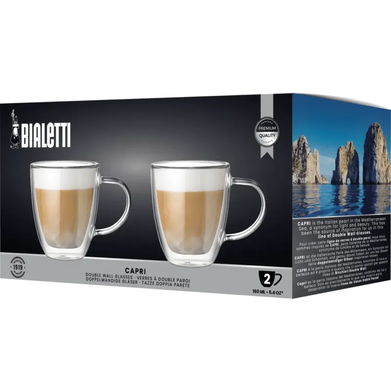 Set di Tazze a Doppia Parete - Capri, 2 Pezzi,160 ml Di Tendenza