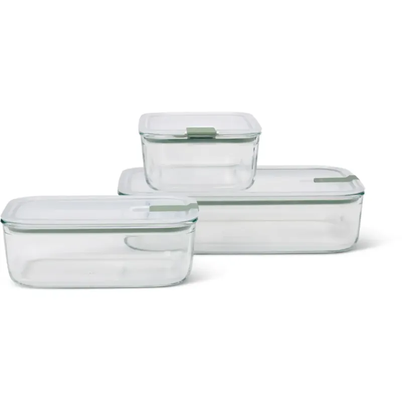 Occasione Imperdibile Contenitori in Vetro EasyClip - 3 Pezzi, Nordic Sage,2 x 1000 ml + 2250 ml