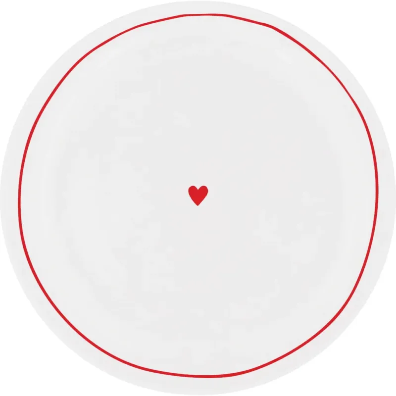 Saldi Piatto da Portata Tondo - Ø 31,4 cm,Cuore Rosso