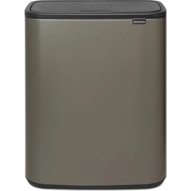 Bo Touch Bin - Pattumiera 2 x 30 L con 2 Inserti in Plastica,Platinum Offerta Del Giorno