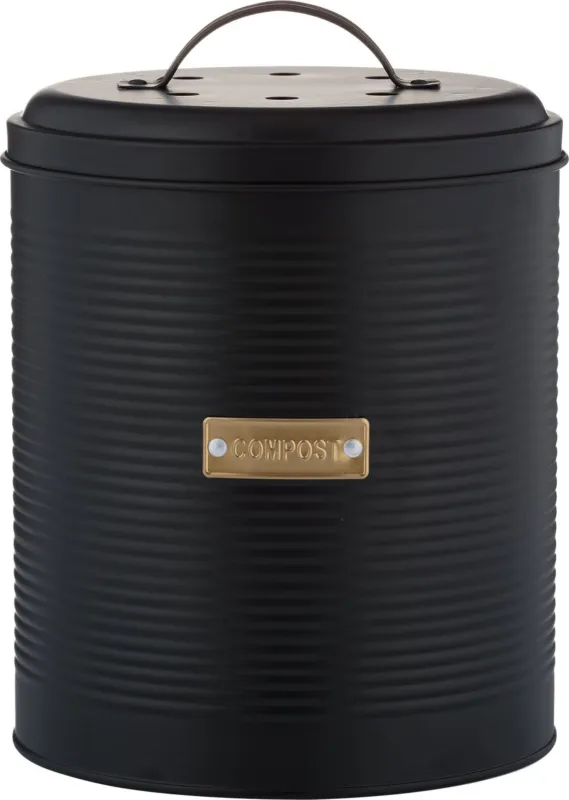 Non Perdere Otto - Contenitore per Compost, Nero, 2,5 Litri