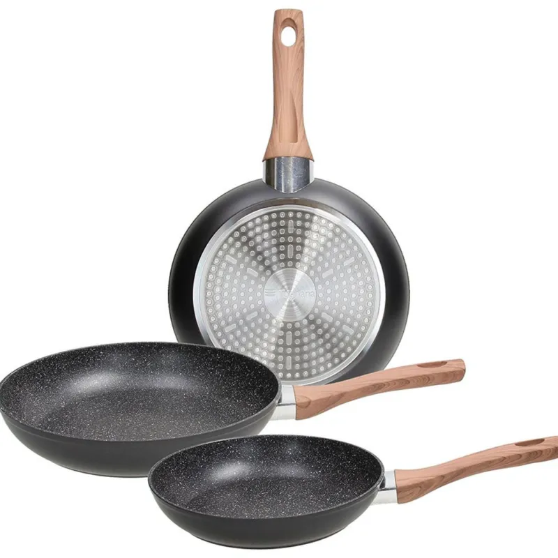 Compra Oggi Stesso Set 3 padelle 20/24/28 cm Alluminio Nero