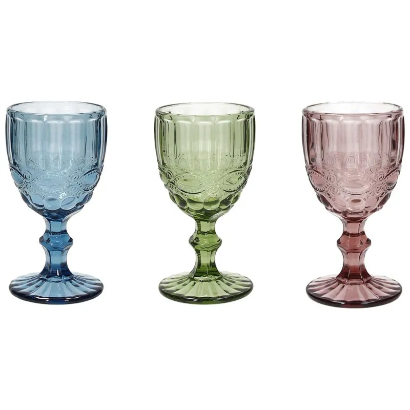 Più Venduto Set 3 calici Vetro 260 cc Vetro Multicolor