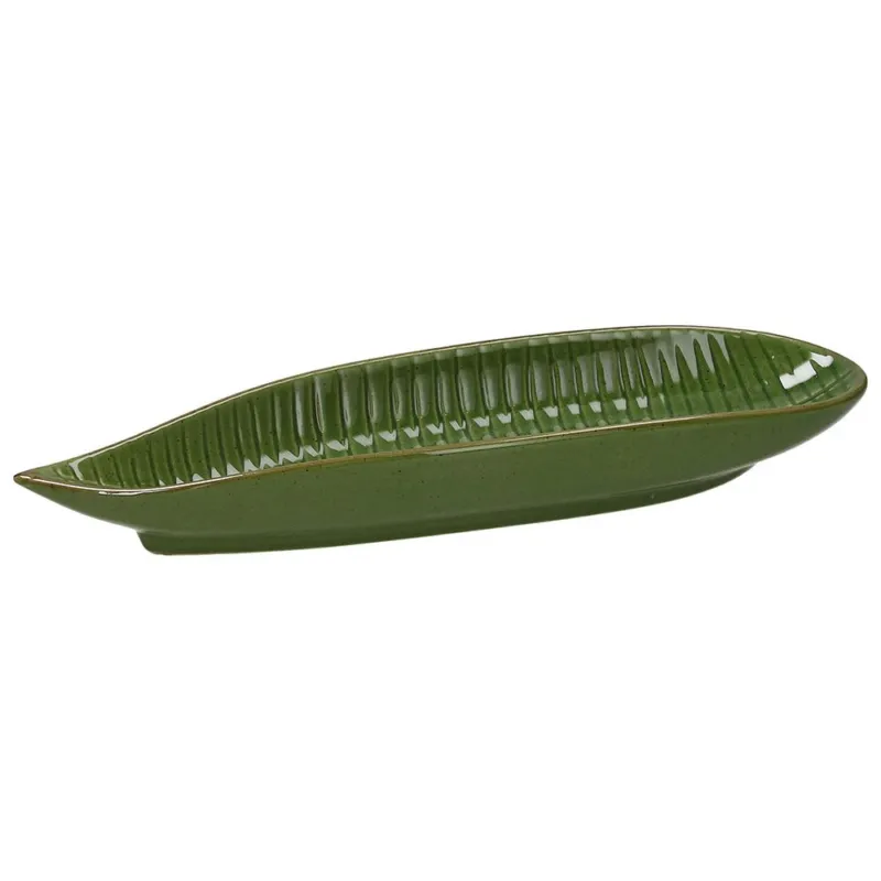 Popolare Piatto foglia Stoneware 100 cc Stoneware Verde