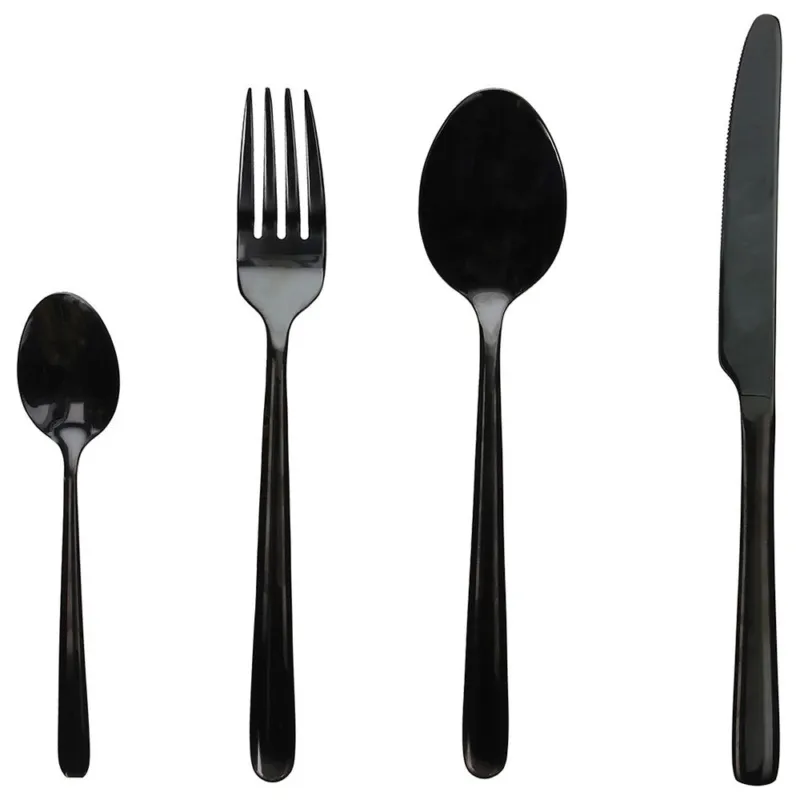 Scelto Dai Clienti Servizio 24 posate Uber Acciaio inox Nero