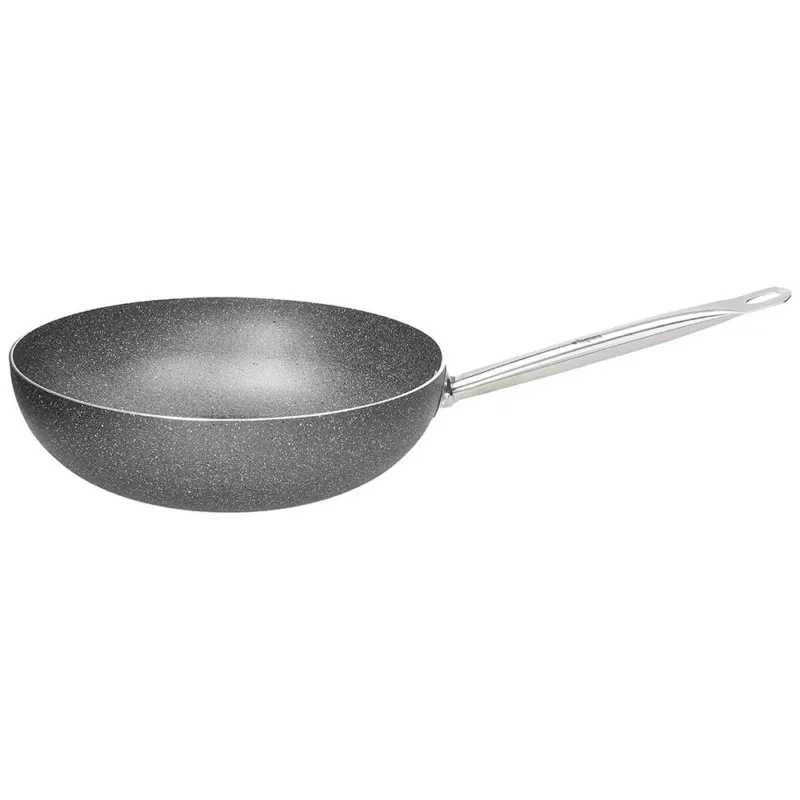 BIG FAMILY - Wok Alluminio 32 cm x H 9,2 cm Alluminio Grigio Di Tendenza