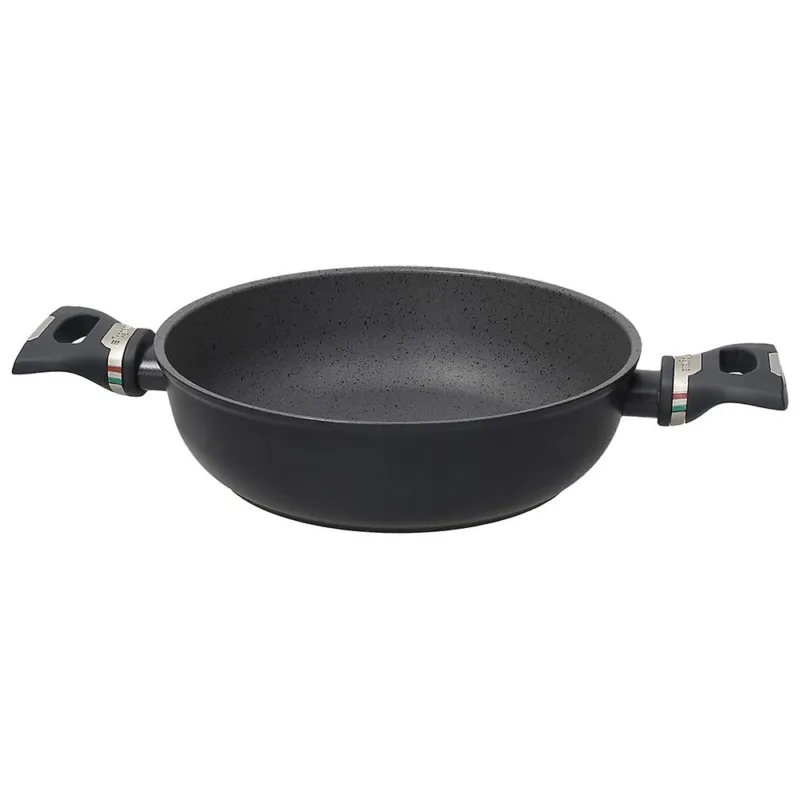 Spedito Oggi Tegame 2 manici 24 cm Alluminio Nero
