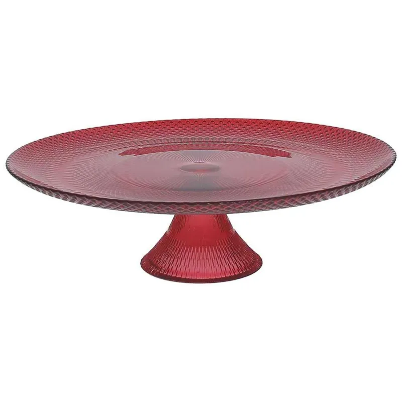 Offerta Limitata Alzata Vetro Rosso 28 cm x H 9 cm Vetro Rosso