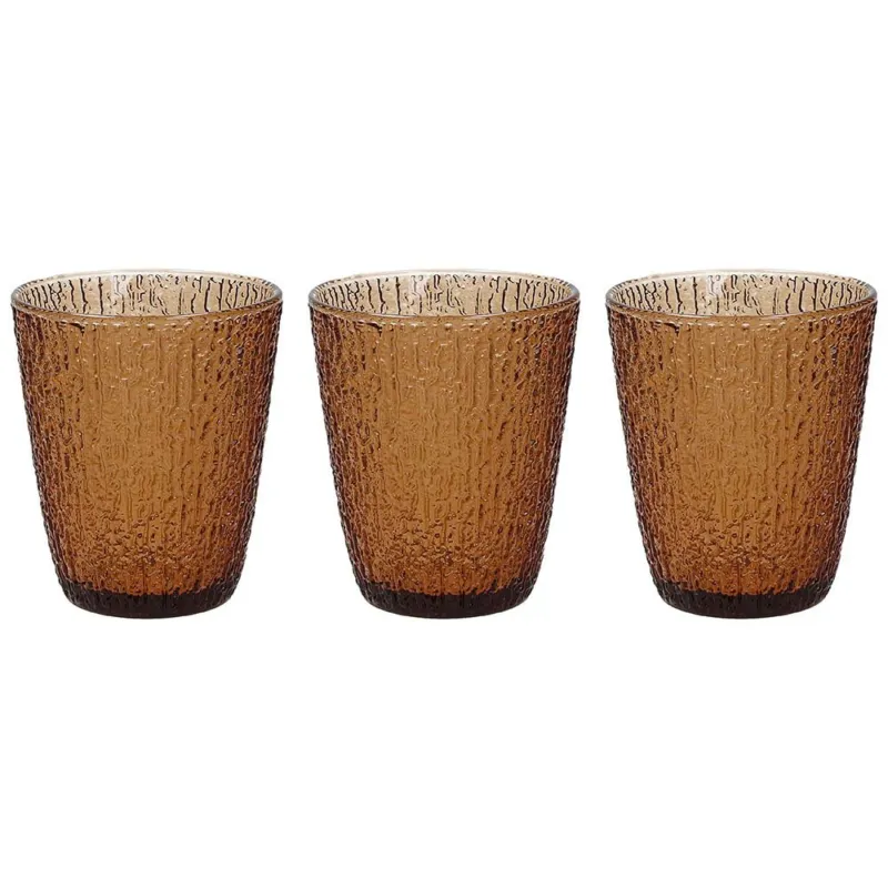 Promozione Esclusiva Set 3 bicchieri Vetro Ambra 280 cc Vetro Ambra