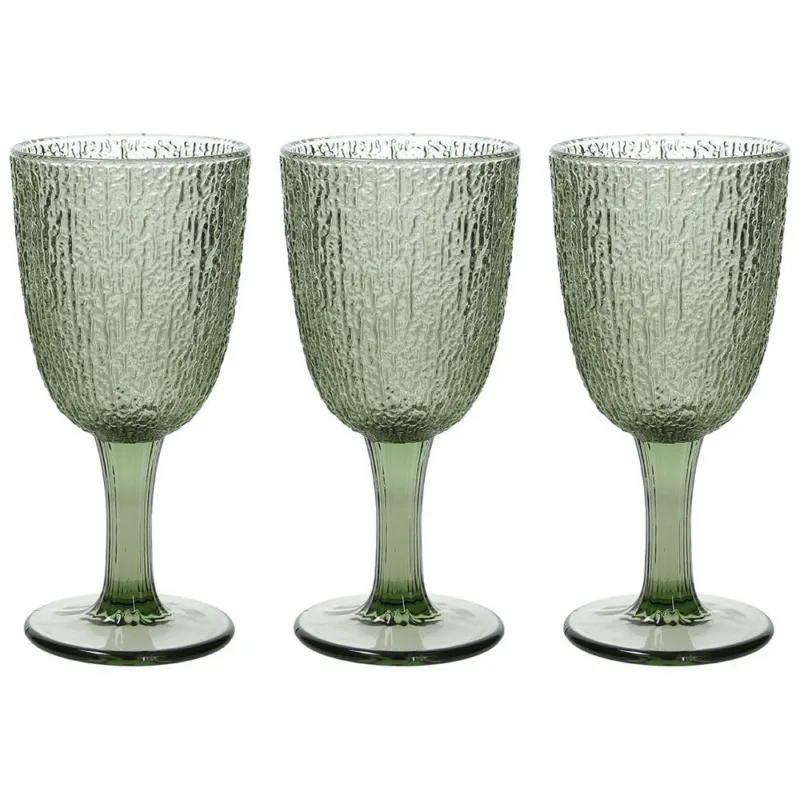 Set 3 calici 250 cc Vetro Verde Offerta Del Giorno