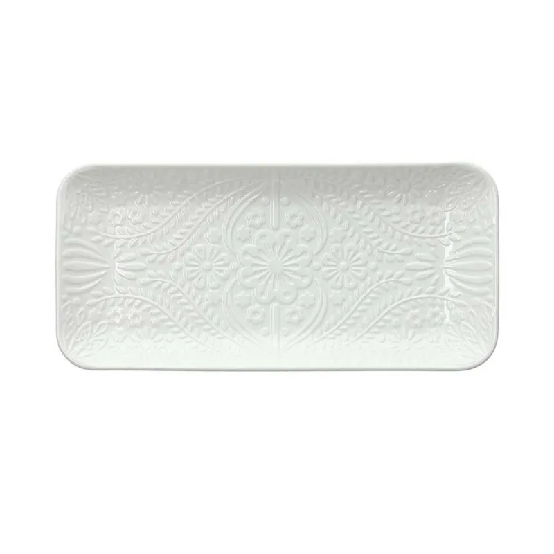 Offerta Vassoio rettangolare 25 cm x 12 cm x H 2,5 cm Copenaghen Porcellana Bianco