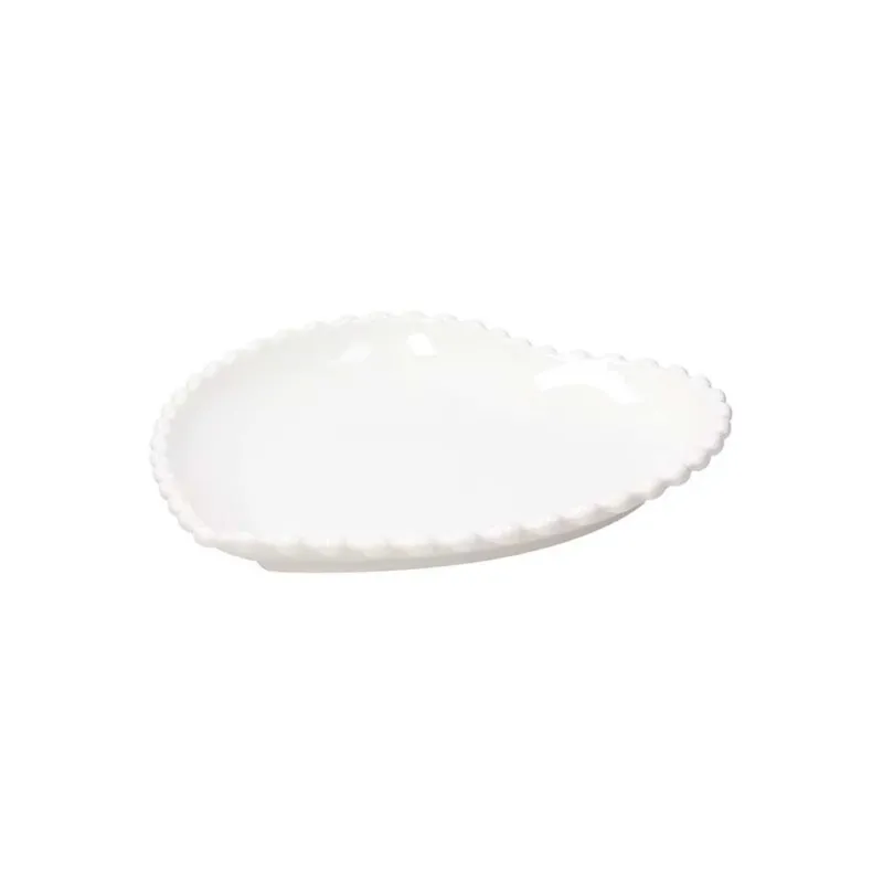 Ultimissimo Modello Piatto Cuore 26 cm x 26 cm x H 3 cm Pearl Porcellana Bianco