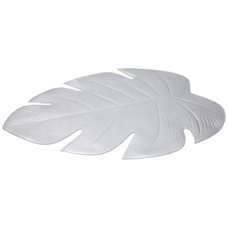 Occasione Tovaglietta "Foglia" Silicone & Plastica Argento 48 cm x 38 cm Silicone & Plastica Argento