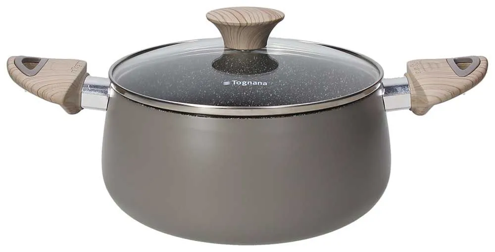 Nuovo Arrivo Casseruola 2 manici con coperchio 20 cm x H 10 cm Alluminio Tortora