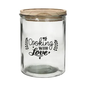 Consegna Rapida Barattolo grande con coperchio 1850 cc Cooking With Love Vetro Trasparente