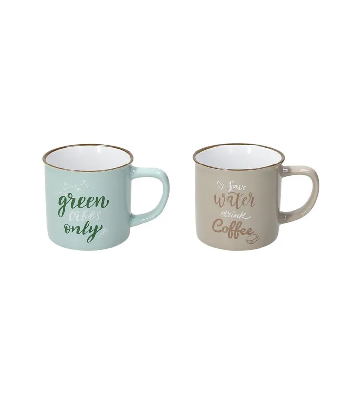 Prezzo Conveniente Mug 360 cc Natural Love Stoneware Multicolor