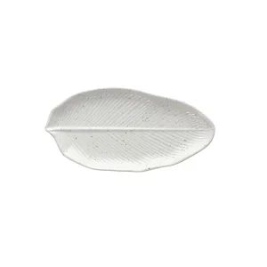 Economico Piatto foglia allungato piccolo 27 cm x 13,5 cm x H 2,5 cm Zelda Stoneware Grigio