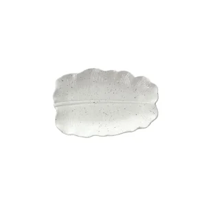 Compra Adesso Piatto foglia ondulato 18 cm x 12 cm x H 2,5 cm Zelda Stoneware Grigio