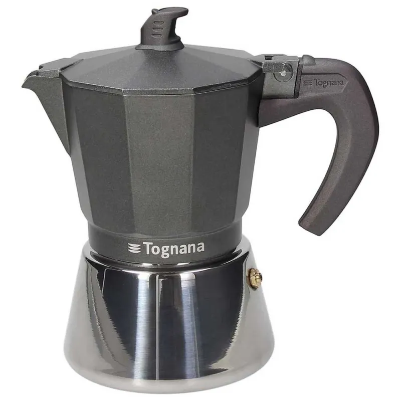Caffettiera 6 tazze 10 cm x H 18 cm Alluminio Nera Promozione