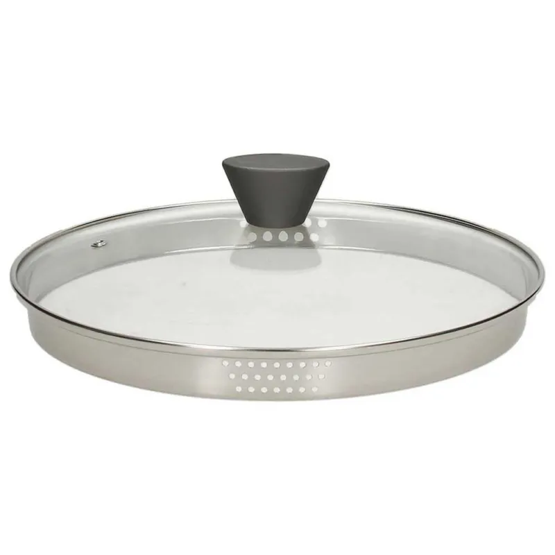Coperchio Scolatore Bordo Acciaio 20 cm Vetro Trasparente Professionale