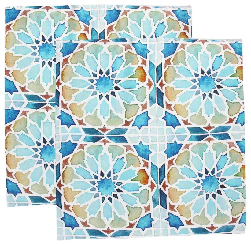 Pagamento Sicuro Set 2 tovaglioli 40 x 40 cm Cotone Blu