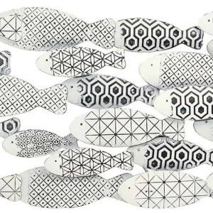 Decorazione pesci grande 120 cm x H 60 cm Metallo Nero Promozione Esclusiva