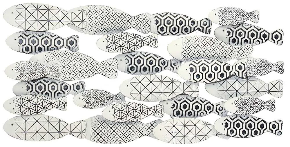 Decorazione pesci grande 120 cm x H 60 cm Metallo Nero Promozione Esclusiva