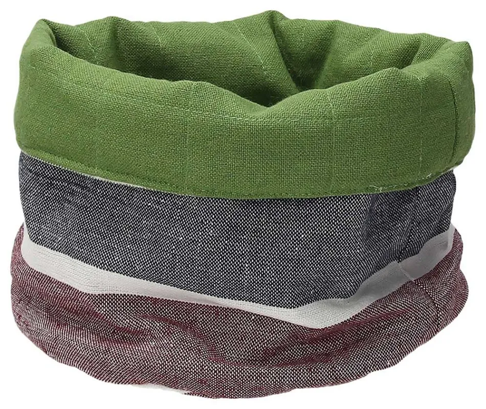 Cestino pane rotondo 18 cm x H 16 cm Cotone riciclato Multicolor Prezzo Ridotto