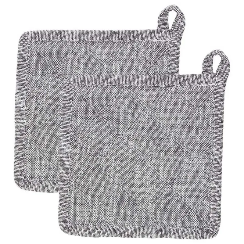 Prezzo Di Fabbrica Set 2 presine 18 x 18 cm Cotone Grigio