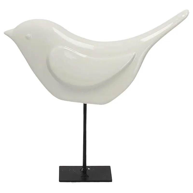 Scelto Dai Clienti Uccellino piccolo 25 cm x 7 cm x H 26 cm Porcellana Grigio