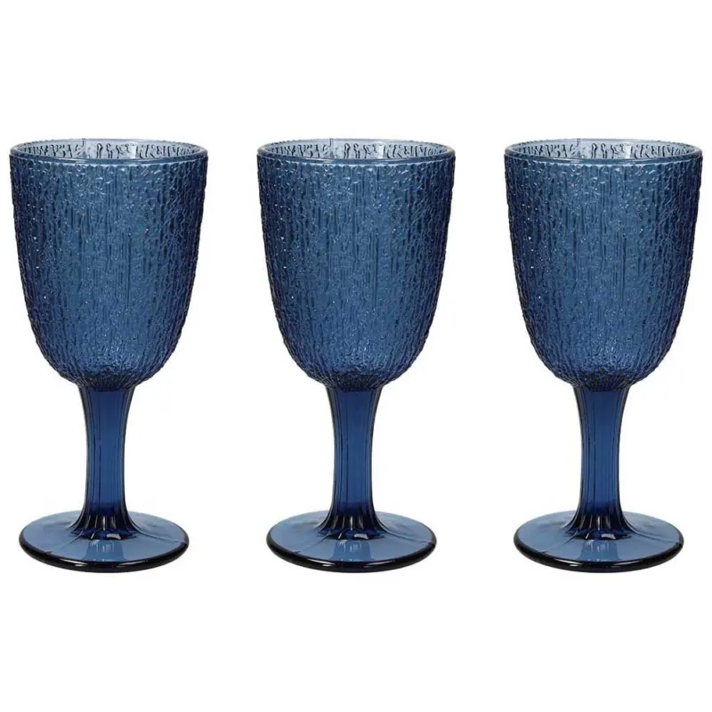 Promozione Set 3 calici 250 cc Vetro Blu