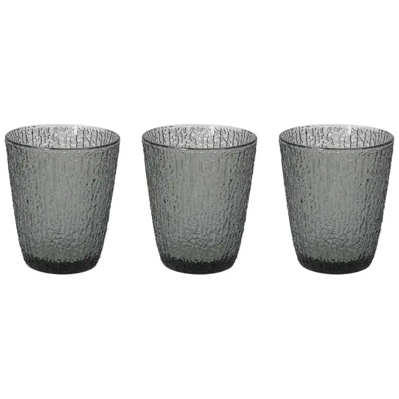 Set 3 bicchieri 280 cc Vetro Grigio Prezzo Scontato