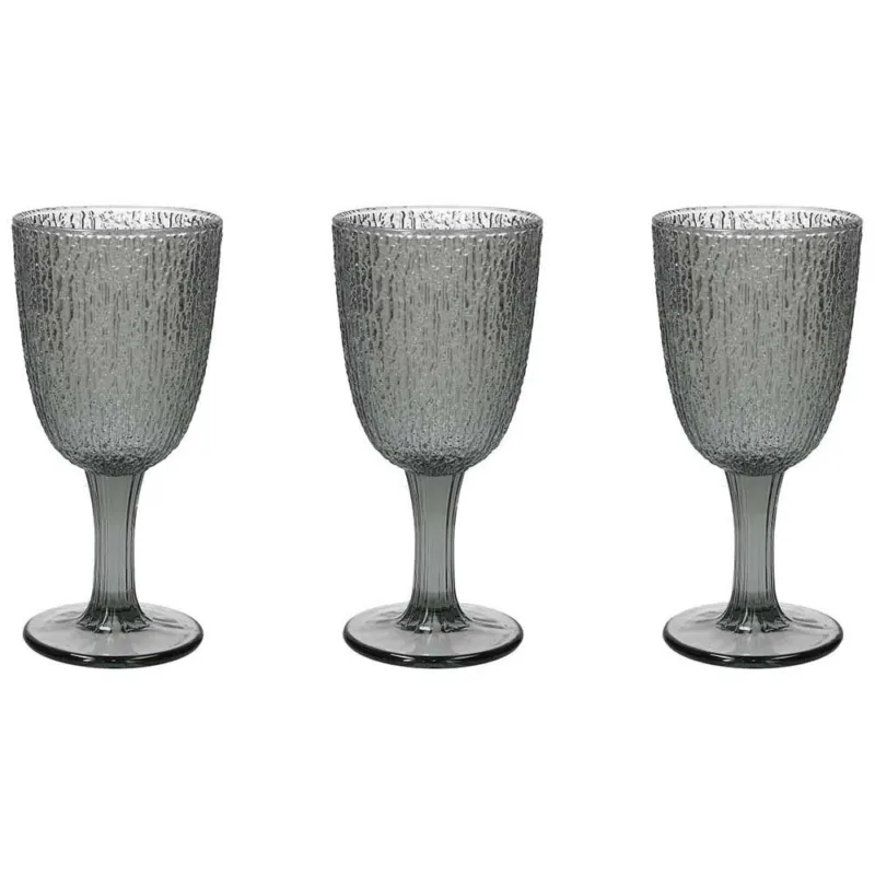 Set 3 calici 250 cc Vetro Grigio Vendita Finale