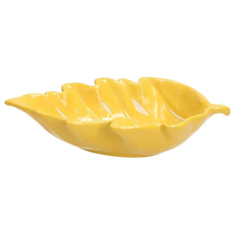 Ciotola 100 cc Foglia Porcellana Giallo Offerta Del Giorno