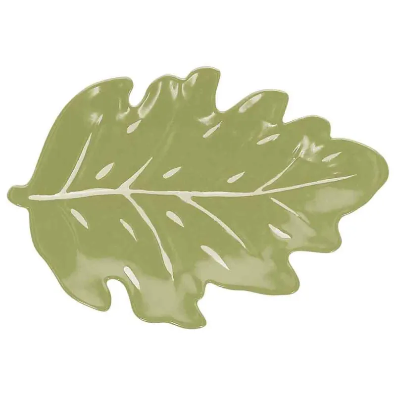 Piatto 26 cm x 18 cm x H 3 cm Foglia Porcellana Verde Prezzo Di Fabbrica