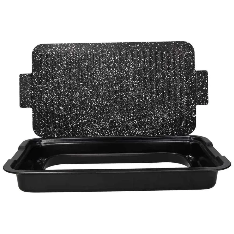 Reso Gratuito Barbecue Grill rettangolare Alluminio Nero