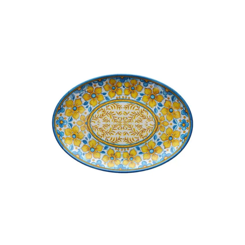 Vassoio ovale 35,5 cm x 25,5 cm Narciso Melamina Giallo Super Prezzo