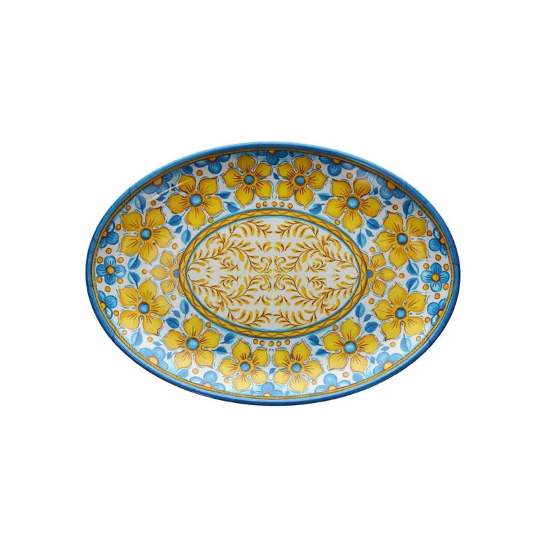 Nuova Collezione Vassoio ovale 48 cm x 34 cm Narciso Melamina Giallo