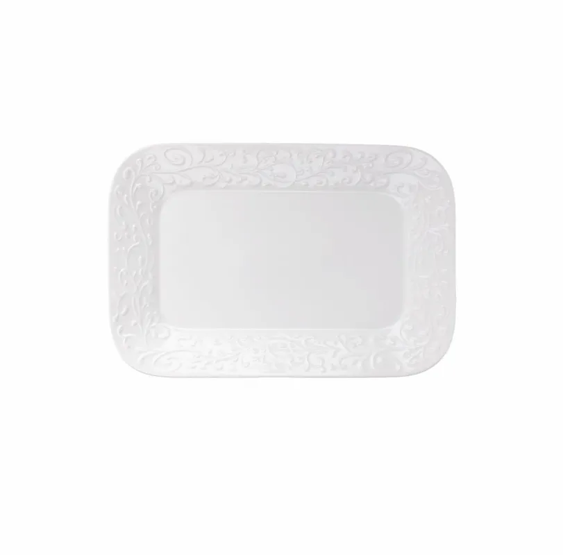 Piatto rettangolare cm 30x20 Bianco Porcellana Bianco Popolare