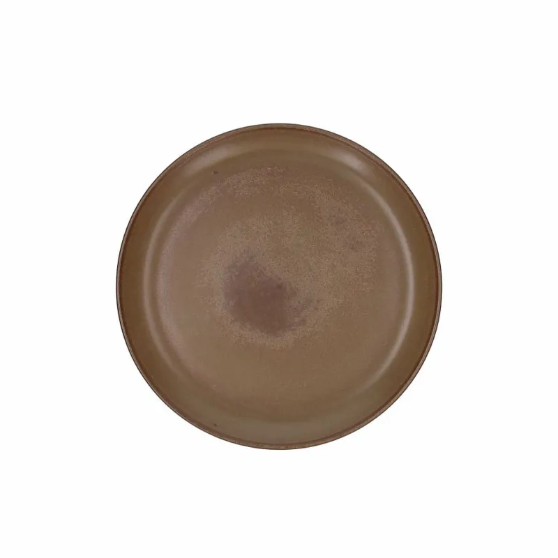 Piatto piano cm 28 Brown Biscuit Porcellana Marrone Prezzo Di Fabbrica