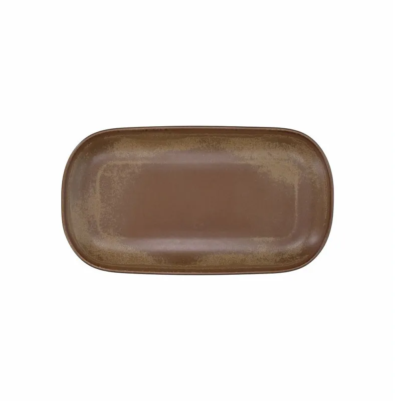 Ovale piano cm 33 Brown Biscuit Porcellana Marrone Vendita Finale