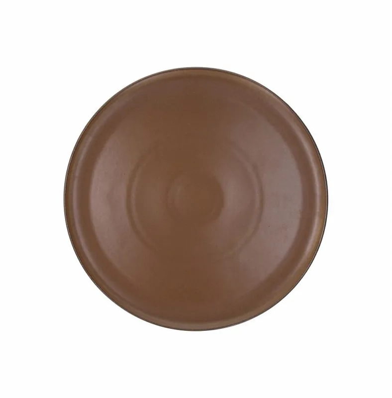 Rotondo piano cm 31 Brown Biscuit Porcellana Marrone Nuova Collezione