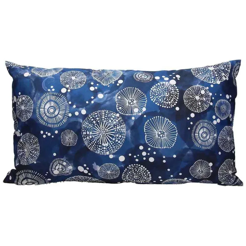 Cuscino rettangolare 35 x 60 cm Poliestere Blu Vendita Finale