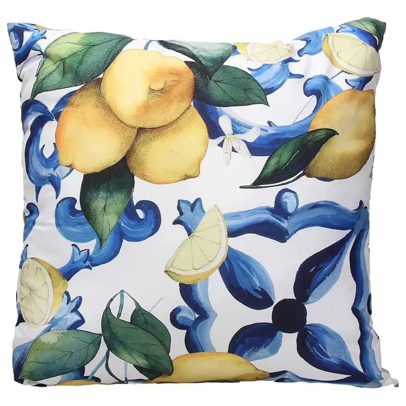 Cuscino quadrato 43 x 43 cm Poliestere Blu Saldi