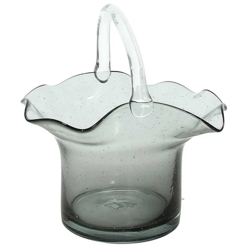 Solo Oggi Vaso con falda piccolo 22 cm x 16 cm x H 25 cm Vetro Grigio