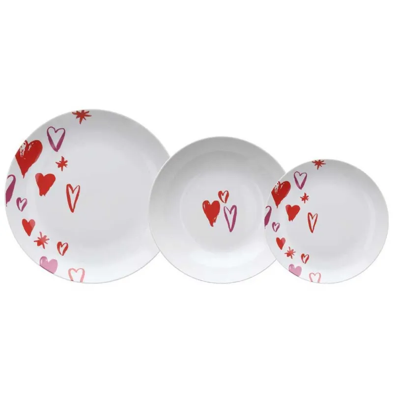 Servizio piatti 18 pezzi Amore Porcellana Bianco Ultimissimo Modello