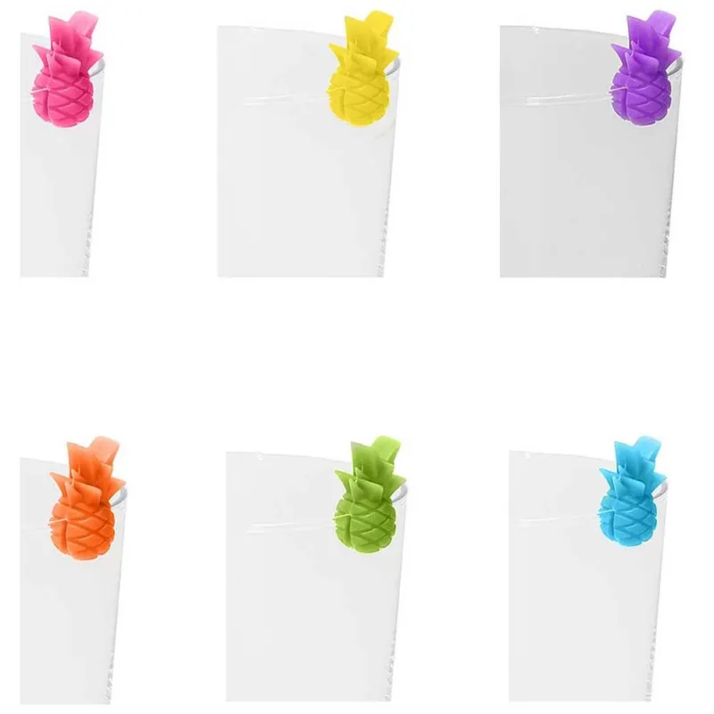 Solo Oggi Set 6 marker per bicchieri Ananas Silicone Multicolor